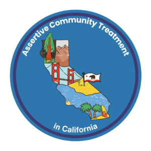The state of California that includes drawn graphics of a redwood tree, mountains, the Golden Gate Bridge, beach with palm trees and a surfboard, a cactus and the California State flag that features a red star in the upper left corner and a grizzly bear in the middle